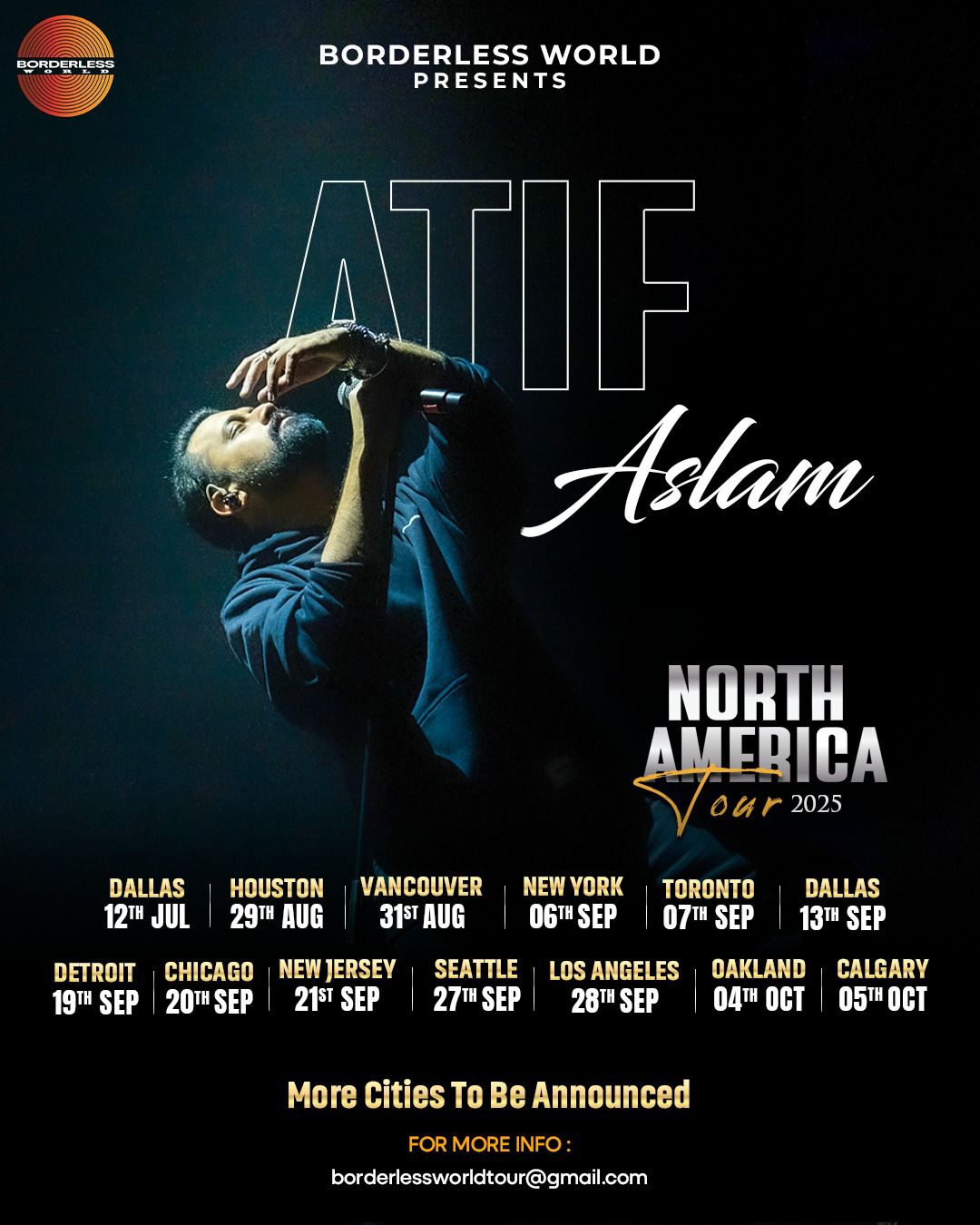 Atif Aslam North America Tour Poster 2025